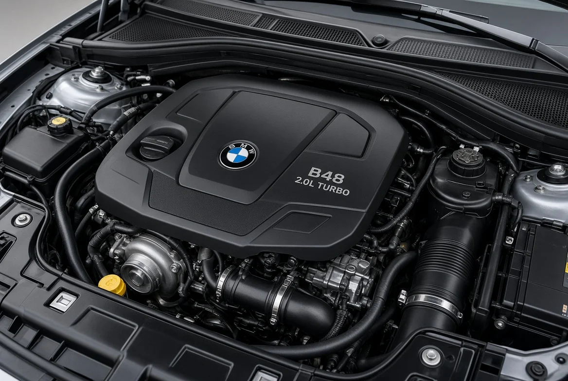 BMW B48 2.0-litre turbo engine in X1 F48 engine bay
