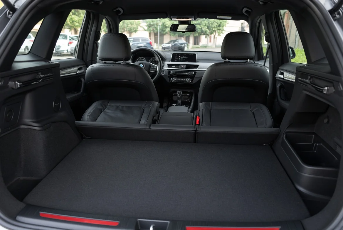 BMW X1 F48 boot space with rear seats folded 1550 litres